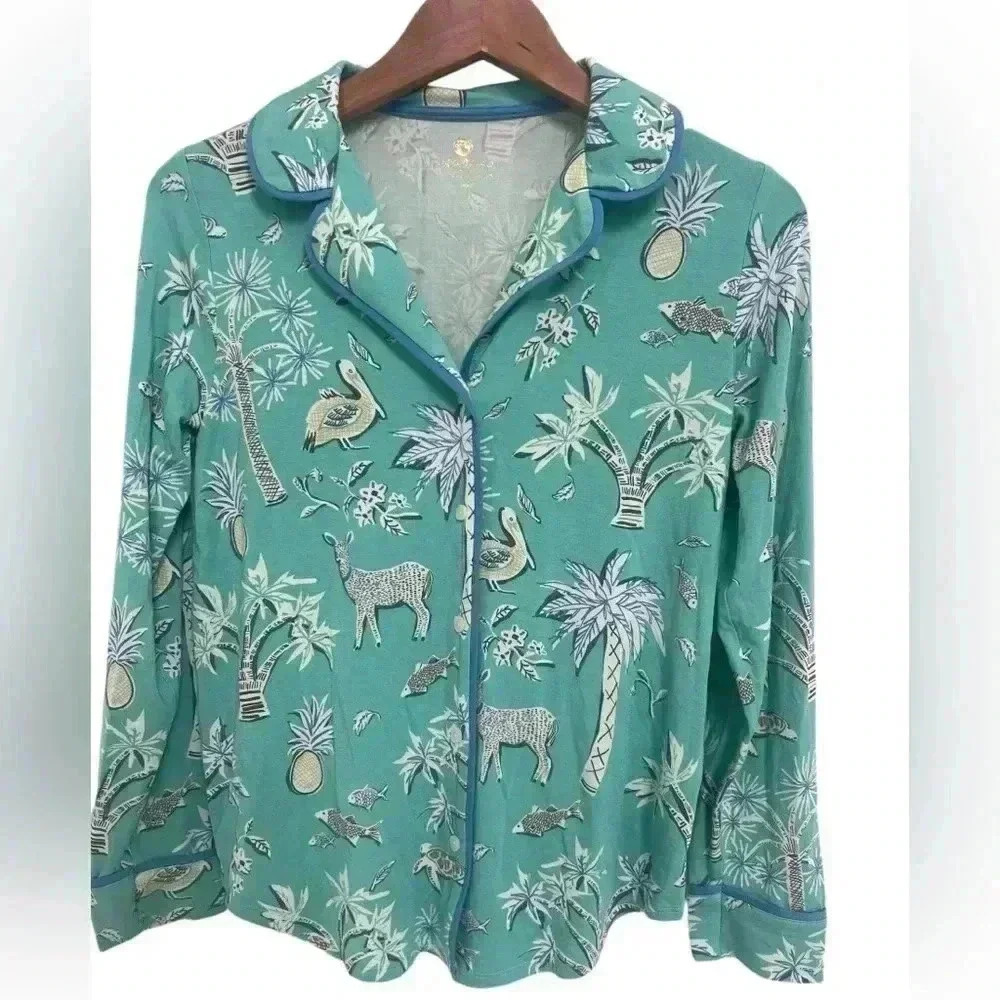 Spartina Pajama Top Low country Fauna Size XS